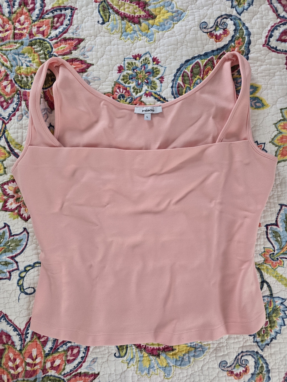 Miaou Luna Top Pink Square Neck Tank Top NWT